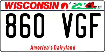 WI license plate 860VGF