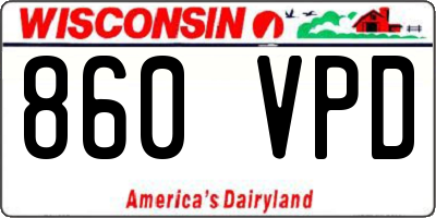 WI license plate 860VPD