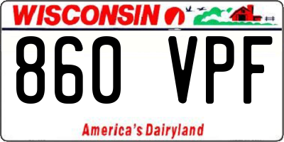 WI license plate 860VPF