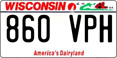 WI license plate 860VPH
