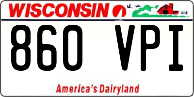 WI license plate 860VPI