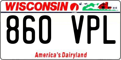 WI license plate 860VPL