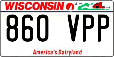WI license plate 860VPP