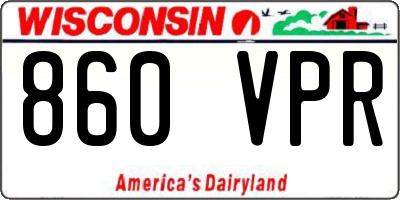 WI license plate 860VPR