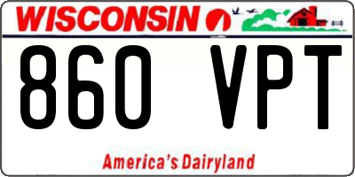 WI license plate 860VPT