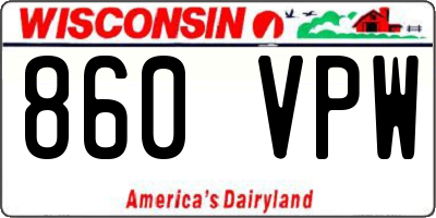 WI license plate 860VPW