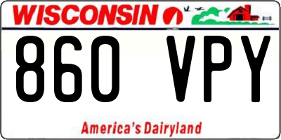 WI license plate 860VPY