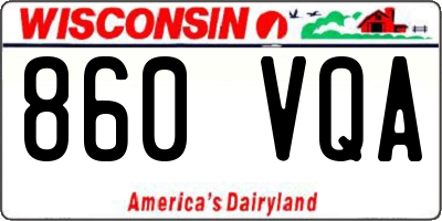 WI license plate 860VQA