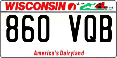 WI license plate 860VQB
