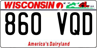 WI license plate 860VQD