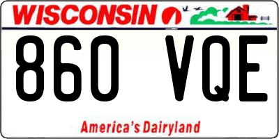 WI license plate 860VQE