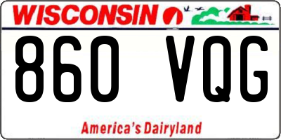 WI license plate 860VQG