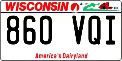 WI license plate 860VQI