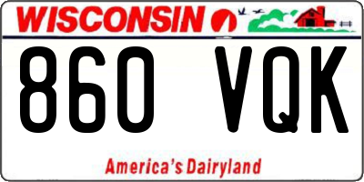 WI license plate 860VQK