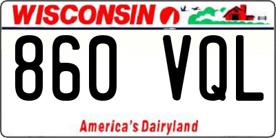 WI license plate 860VQL