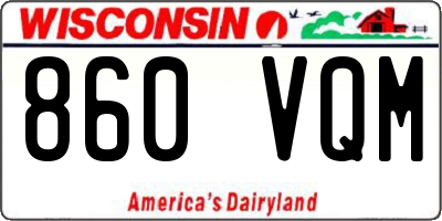 WI license plate 860VQM