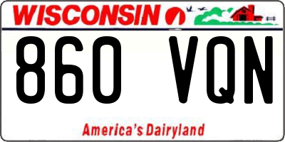 WI license plate 860VQN