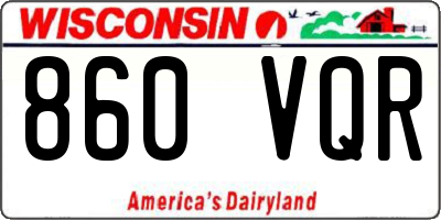 WI license plate 860VQR