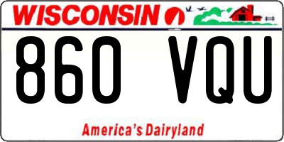 WI license plate 860VQU