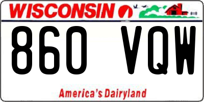 WI license plate 860VQW