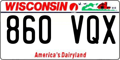 WI license plate 860VQX