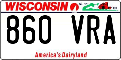 WI license plate 860VRA