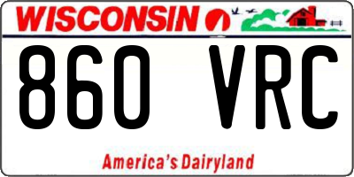 WI license plate 860VRC