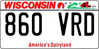 WI license plate 860VRD