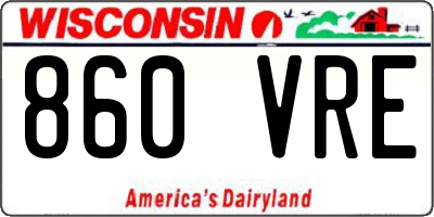 WI license plate 860VRE