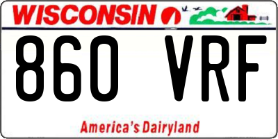 WI license plate 860VRF