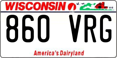 WI license plate 860VRG