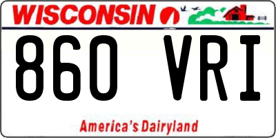 WI license plate 860VRI