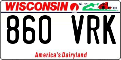 WI license plate 860VRK