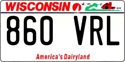 WI license plate 860VRL