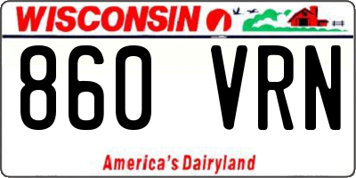 WI license plate 860VRN