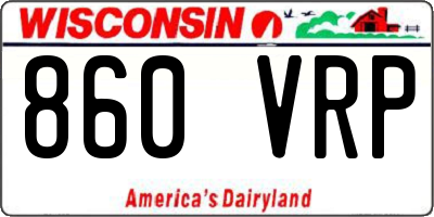 WI license plate 860VRP