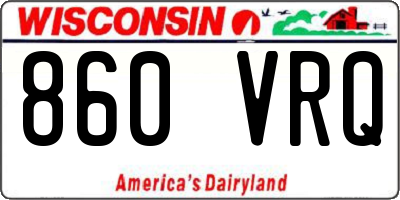 WI license plate 860VRQ