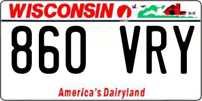 WI license plate 860VRY