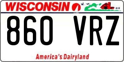 WI license plate 860VRZ