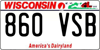 WI license plate 860VSB