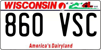 WI license plate 860VSC