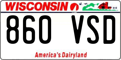 WI license plate 860VSD