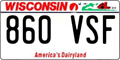 WI license plate 860VSF