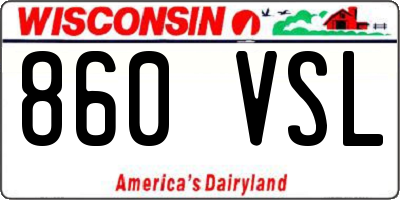WI license plate 860VSL