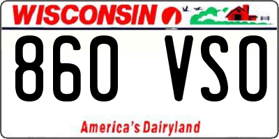 WI license plate 860VSO