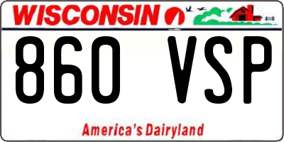 WI license plate 860VSP