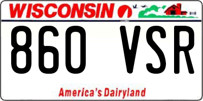 WI license plate 860VSR