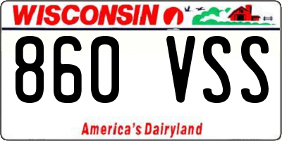 WI license plate 860VSS