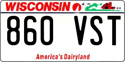 WI license plate 860VST
