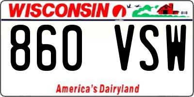WI license plate 860VSW